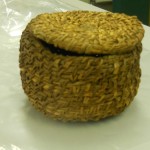 Coiled soft (field) rush basket, Dumfries Museum JG 55.1965.106